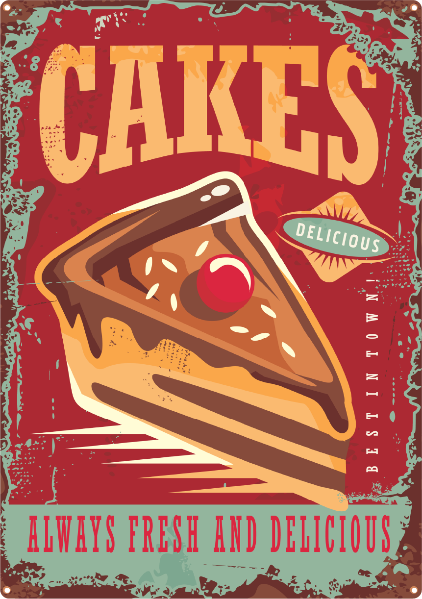 Vintage Cake Sign