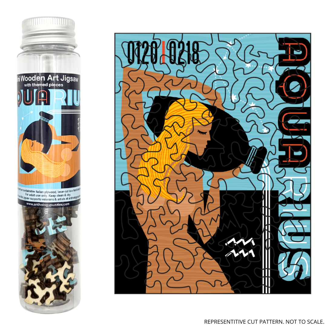 Zodiac Aquarius - Mini Wooden Jigsaw