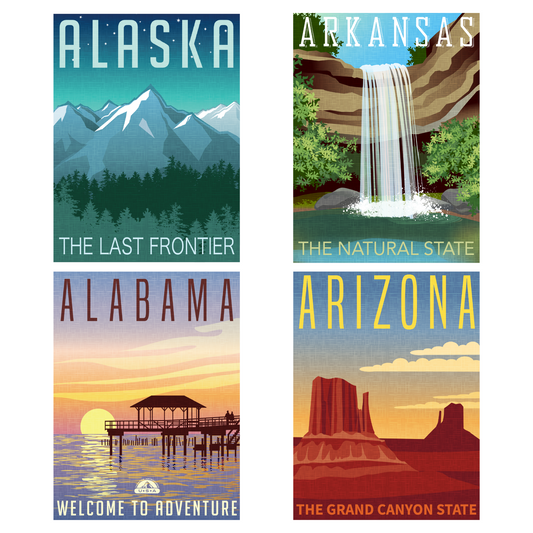 Mystery Design - US State Posters